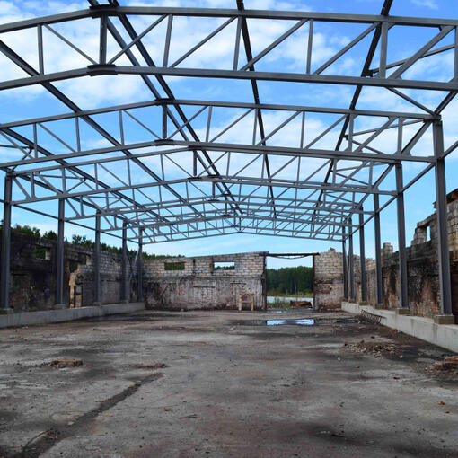 Закончен монтаж металлоконструкций склада