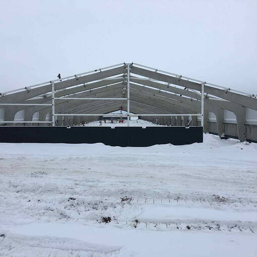 Ведется монтаж металлоконструкций «Свиноводческий комплекса»