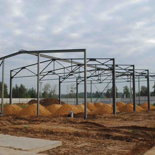 Закончен монтаж металлоконструкций склада